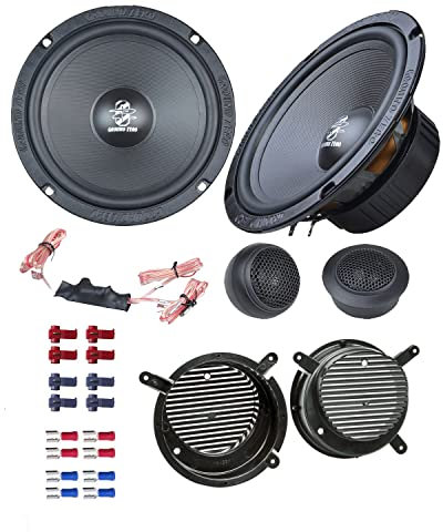 Ground Zero GZFC165.2 Lautsprecher mit Einbauset passend für Mercedes SLK-Klasse (R170) 1996-2004 Türen vorne 300 Watt 165mm 2 Wege Kompo