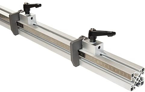 SCHMIDT systemprofile Längenanschlag D 2m Aluminium-Profil Säge-Anschlag Rechts-Links Maßband 2x Ablängklappe