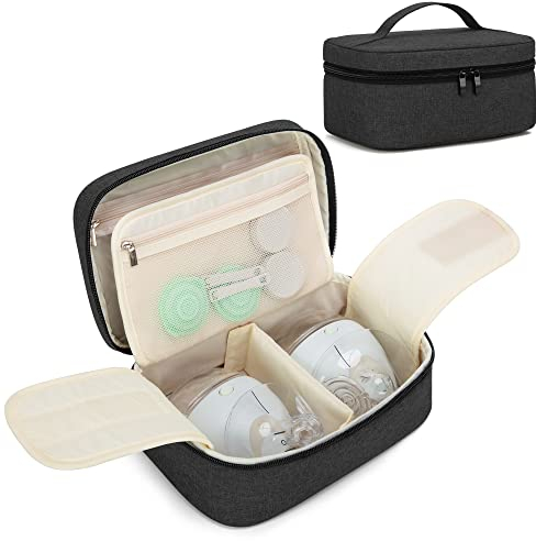 BAFASO Wearable Breast Pump Bag Compatible with Willow and Elvie Breast Pump, Case for Wearable Breast Pump and Extra Parts, Bag Only, Black