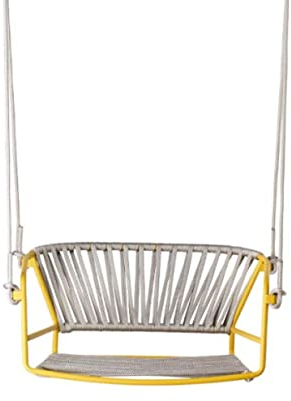 Glatte Swing mit selbsttragender Struktur Art. 2886 aus Stahl mit Geflecht aus nautischem Seil (SenAPE und Silber)