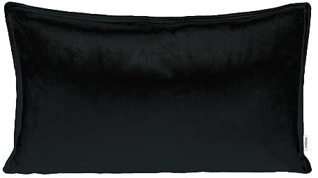 beties - Samt&Sonders-Serie - Kissenhülle ca. 30x50 cm; in schwarz mit dekorativer Jeansnaht aus deutschem Unternehmen in hochwertiger Qualität