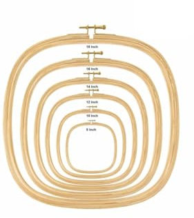 AARNAV Quadratischer Holz-Kreuzstich, Stickrahmen, Ringrahmen, DIY, Basteln, Nähen, quadratische Form, Stickrahmen, Größen 20,3 cm bis 45,7 cm – wählen Sie Ihre Größe (25,4 cm)