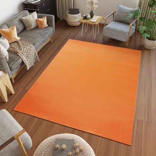 TAPISO Mono Teppich Kurzflor Indoor UV-beständig Orange Einfarbig Wohnzimmer Schlafzimmer Kinderzimmer Modern Design ÖKO-TEX 200 x 300 cm