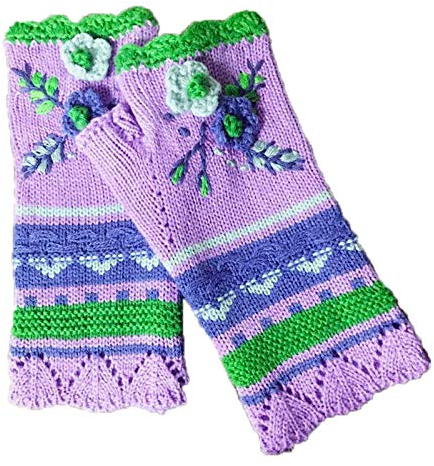 Didadihu Handschuhe Fingerlos Damen, Herren Gestrickte Wollhandschuhe Schwarz Outdoor Fingerhandschuhe Unisex Pulswärmer Warm Gefütterte Handschuhe Handstulpen Armstulpen Paar