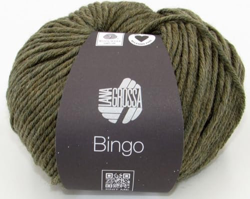 LANA GROSSA Bingo Melange | Extrafeine Merinowolle waschmaschinenfest und filzfrei | Handstrickgarn aus 100% Schurwolle (Merino extrafein) | 50g Wolle zum Stricken & Häkeln | 80m Garn FB 1032