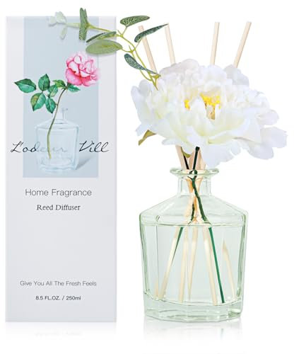 L'odeur Vill Room Fragrance Reed Diffuser with 10 Fragrance Sticks 250 ml – Vanilla, Natural, Long-Lasting, Home Fragrance Essential Oil Reed Diffuser for Bathroom Shelf Decoration.