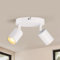 wowatt Deckenleuchte 2 Flammig Rund Weiß, Deckenstrahler LED Schwenkbar GU10, Deckenlampe Spot Wandstrahler Drehbar, Modern Strahler Deckenspot für Küche, Schlafzimmer, Wohnzimmer (Ohne Leuchtmittel)