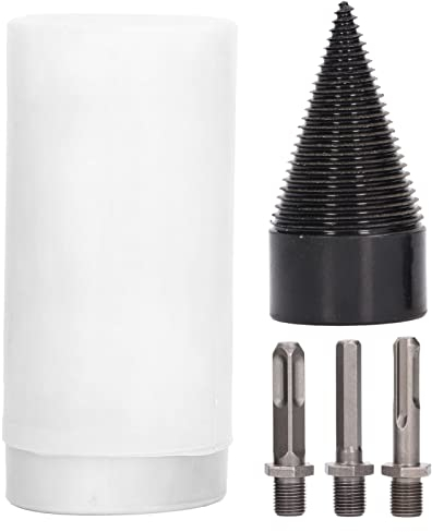 3 Piezas 38-50 Mm Broca para Separar Madera Tornillo de Metal Negro Destornillador de Cono Juego de Divisor de Troncos de Leña Herramienta de Picar Eléctrica para Agujeros de