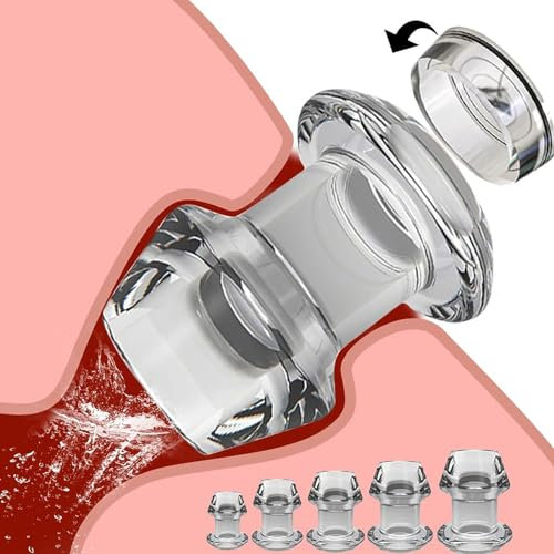 LZYLWC Hohler Analplug mit Anti-Leck-Plug，Analplug Set Analtunnel Buttplug Anus Expander Vagina Expansion Hohlstecker Dildo Masturbation Prostata Massager Sex Spielzeug Für Frauen Männer(S+M)
