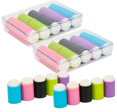 MAGICLULU 30pcs Nail Art Sponge Heads Manicure Pen Tips Replacement Soft Round Nail Sponge for Diy Accessories and Glitter Powder Dotting