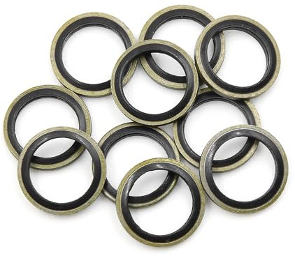 A ABSOPRO Arandelas De Drenaje De Tapón De Cárter De Aceite Del Motor Para Automóviles. Diámetro Interior De 14 mm. Diámetro Exterior De 20 mm. (Juego de 10 Unidades)