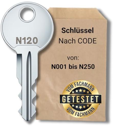 bayesen Ersatzschlüssel Nachschlüssel mit Code N089 - Kompatibel mit Thule Trägersysteme - für Dachboxen, Fahrradträger, Skiträger, Kupplungsträger, Wassersport- & Wintersportträger [Code N089]