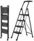 XinSunho 4-stufige Leiter, Sicherheits-Stehleiter, 4 Stufen Trittleiter Klappbar mit Ablage, breite Standfläche & Handlauf, Haushaltsleiter bis 300kg, Stahl