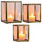 Marrakesch 3er Set Skandinavische Deko Windlichter Souma beige Metall/Glas | Windlicht Teelichthalter als Frühling Wohnzimmer Tisch Deko | Exquisite Kerzenständer Dekoration für Teelichter
