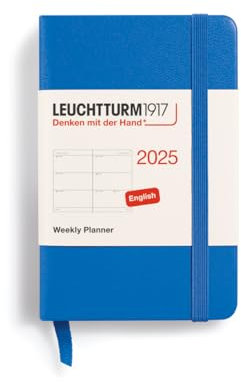 LEUCHTTURM1917 370679 Wochenkalender Mini (A7) 2025, Sky, Englisch