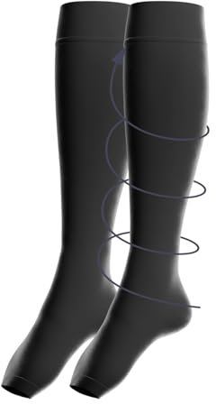 Venen Engel Medizinische Kompressionsstrümpfe Damen & Herren mit 23 bis 32 mmHg | Kniestrümpfe | Stützfunktion | Unterstützung für Krampfadern | Ödeme | Black Beauty | Größe 4 (L)