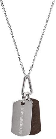 Emporio Armani Pendentif en Acier inoxydable argenté Pour Homme EGS3133040, Taille Unique, Acier inoxydable, pas UNE Pierre précieuse, Taille Unique, Acier inoxydable, Pas de gemme