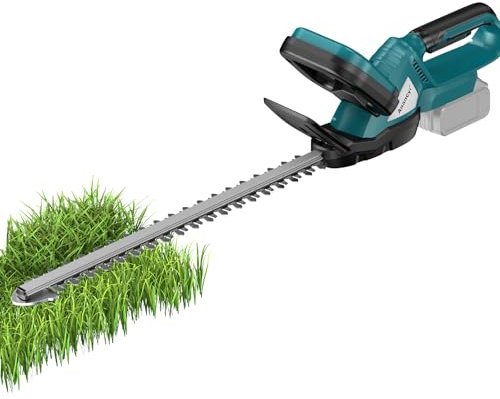 Akku-Heckenschere kompatibel mit Makita 18V Akku,Ergonomischer Griff mit Sicherheitsleitblechen, Zahnabstand 20mm,1350RPM,Schnittlänge 51cm,Elektrisch Heckenschneider für Zaun,Gartenarbeit(Ohne Ak-ku)