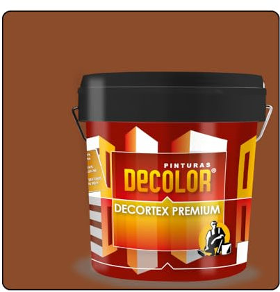 PINTURAS DECOLOR DECORTEX LISO PREMIUM - Pintura revestimiento impermeabilizante para fachadas. (4 litros). TABACO