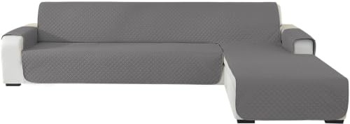 Ystyle Sofabezug L Form 3 Sitzer, Universal Reversibel Sofa Überzug L Form Für Links/Rechts Halbinsel, Sofabezug Ecksofa L Form Wasserdicht, Sofa Cover L Shape Kratzfest (255cm, Hellgrau)
