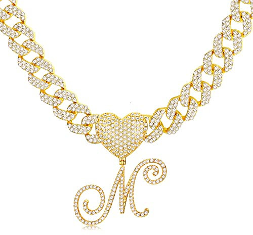 BodyBonita Kette Damen - 14 Karat Vergoldete Initialen M ketten Mehrlagige Halskette Damen Trendiger Wasserfester Necklace Women Personalisierte Halskette mit Initialen Anhänger Kette