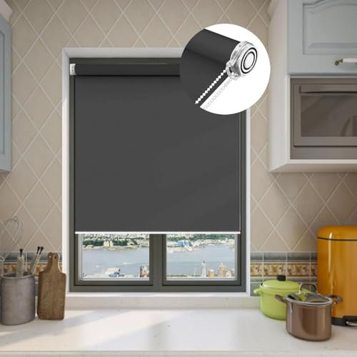 Custom Cut Blackout Roller Blinds for Windows Privacy and Sun Protection Inside Mount Blackout Thermal Fabric Roller Blind with Durable Fittings Easy Fit Customizable Size