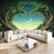 Murale Photo Papier Peint 400 x 280 cm Intissé Tableaux Poster Mural Tapisserie Style Fantastique Forêt Magique Papier Peint Panoramique Vert Salon Maison Décorative Tenture Appartement