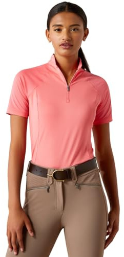 Ariat Womens Soquel Coral Paradise 1/4 Zip Base Layer Shirt, Coral Paradise, L
