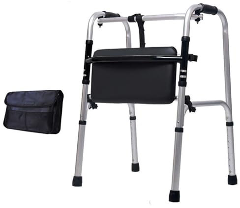 ENWYTE Winter Rollator Für Senioren, Leichter Gehwagen Mit Sitz Und Rädern, Höhenverstellbar Faltbar, Mobilitätshilfe Für Ältere Menschen, Robuster Rollator Mit Bremsen Für Sicheren Einsatz(B)