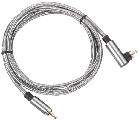 DMiotech 90 Degree RCA Cable 3.3ft, RCA Subwoofer Cable Dual Shielded Stereo Audio Cord for Home Theater, HDTV, Speakers, Hi-Fi Systems, Amplifiers