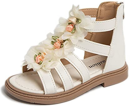 OBiQuzz Sandales d'été pour bébé, sandales romaines, fermeture éclair, chaussures antidérapantes pour bébé