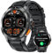 Montre intelligente pour homme militaire avec appels Bluetooth, WhatsApp, oxygène, HRV, assistant vocal, écran AMOLED 1,43, IP68, Smartwatch sportive, compatible iPhone et Android (Noir Métal)