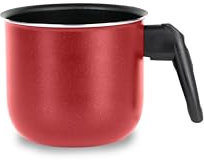 Zanetti, Hervidor de leche de aluminio, línea Adriatica, cacerola para leche de 10 cm de diámetro, mango ergonómico, jarra para leche, color rojo, no inducción, fabricado en Italia