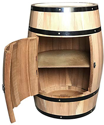 Armadietto per vino in legno massello di rovere con porta di chiusura, espositore decorativo per botti di birra, contenitore in legno naturale, decorazione perfetta per cantine