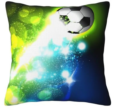 QGWDYYJQ Dekorativer Kissenbezug mit coolem Fußballmotiv