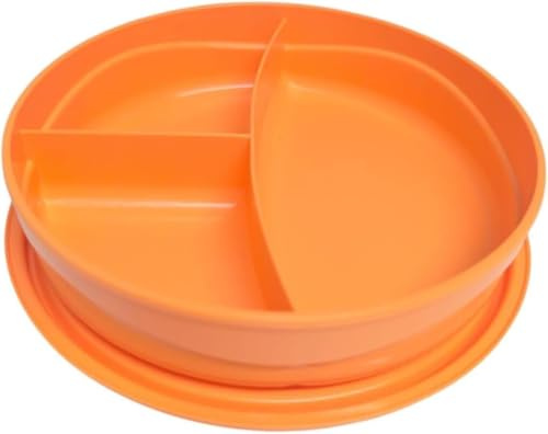 Tupperware to Go Lunchbox Clevere Pause 550ml mit Trennwand Eco+ Schule Brotdose mit Abteilung rund orange 550 ml