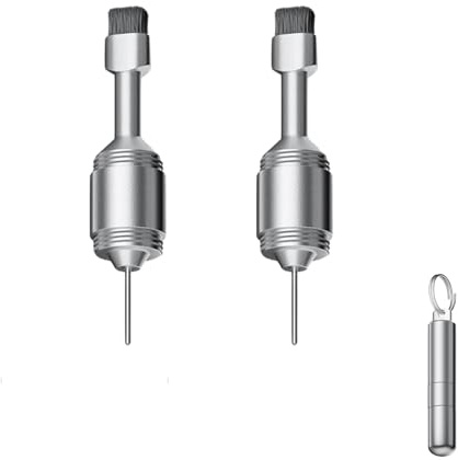 2pcs SIM Card Tray Removal Tool with Cleaning Brush, 2-in-1 EDC Portable Keychain, Precision Needle and Soft Brush for Headphone Jack, Charging Port, and More