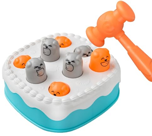 Genérico Whack Mole Game - Cake Shape Hammer Toy | PP Kids Hammer Game, Hammering Pounding Toy, Cake Shape Wack Mole Hammers Games Interactive Toys, Classic No-Power Play Gift für und Mädchen