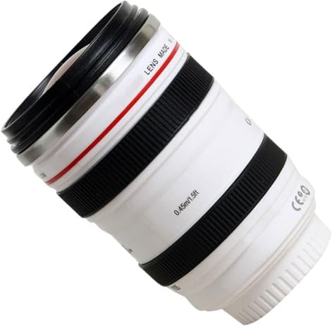 Alipis Gobelet D'objectif D'appareil Photo Blanc, Tasse à Thé et Verre Doseur, Contenant Original pour Bureau et Maison, Compatible Accessoires Photo, Matériau Solide, Usage Quotidien