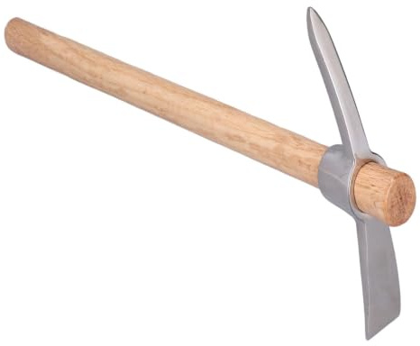 Picconi da Giardinaggio, Zappa per zappa in Acciaio Inossidabile con Manico in Legno per Trapiantare Scavare Piantare Allentare il Terreno Campeggio o Prospezione