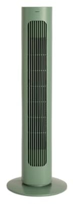 CREATE / AIR TOWER/Ventilador de torre oscilante verde sage/Programable, oscilación 70°, silencioso, diseño compacto, Ø 26 x 76,4 cm, 4 velocidades, 3 modos de funcionamiento, 50W
