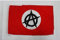 AZ FLAG - Drapeau Anarchiste cercle blanc - 45x30 cm - Pavillon Anarchisme 100% Polyester Avec Deux Cordelettes - 20g