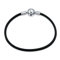 Bling Jewelry Schwarzes Armband Aus Echtem Leder Für Jugendliche Frauen, Passend Für Europäischen Beads Charm .925 Sterlingsilber Barrel Clasp 7 Inch