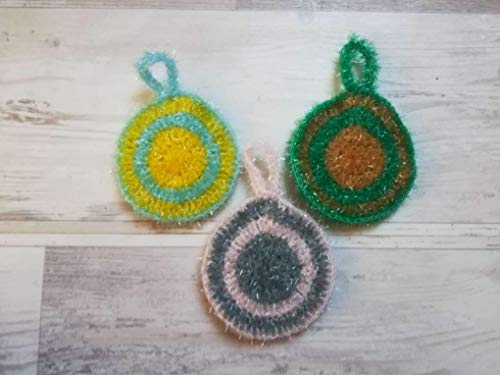 Eponge tawashi durable, accessoire pour la vaisselle ou le corps, lavable en machine, fait main au crochet, coloris au choix,