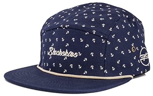 Blackskies® Harbor 5-Panel Cap Unisex Baseball Mütze Anker Blau Beige Maritim