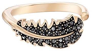 Swarovski Anello con Motivo Naughty, Nero, Placcato Oro Rosa