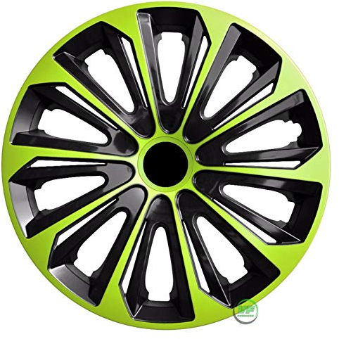 J&J AUTOMOTIVE | 16 Radkappen Radzierblenden 4er Set 16 Zoll Grün-Schwarz Strong, Radabdeckung, Radkappen, Zierblenden, Felgen
