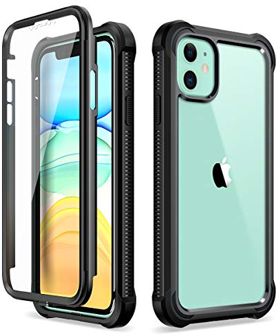 Dexnor Compatible with Iphone 11 Case 6.1 Inch, 360 Degree Full Body Shockproof Protective Cover (2019 Release) with Built-in Screen Protector - Black