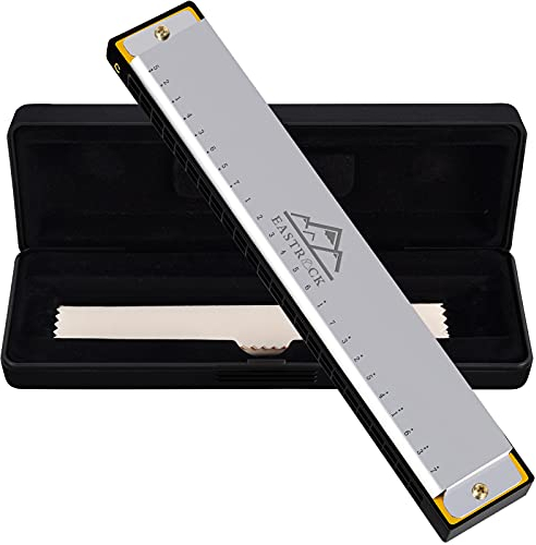 EastRock Blues Mundharmonika 24 Loch C Key mit Etui, Mundorgel Harfe, diatonische Mundharmonika für Anfänger, Erwachsene, Profis, Studenten, Freunde, Geschenke