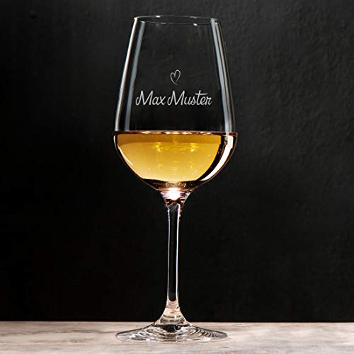 Manutextur Weißweinglas mit Spruch - viele Motive - mit individueller Gravur - personalisiert - Wein-Glas - persönliches Geschenk